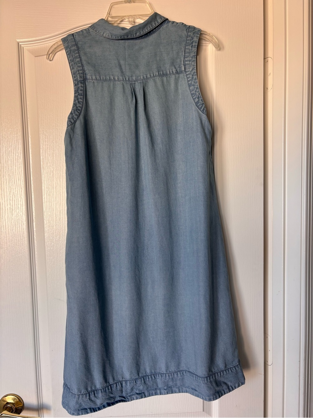 J. Jill Denim Sleeveless Chambray Mini Dress in light Blue collared Small - Picture 2 of 9